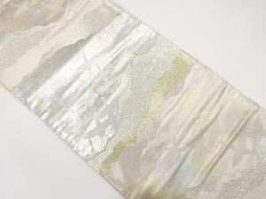 アンティーク　霞に群鶴模様織り出し袋帯（着用可）